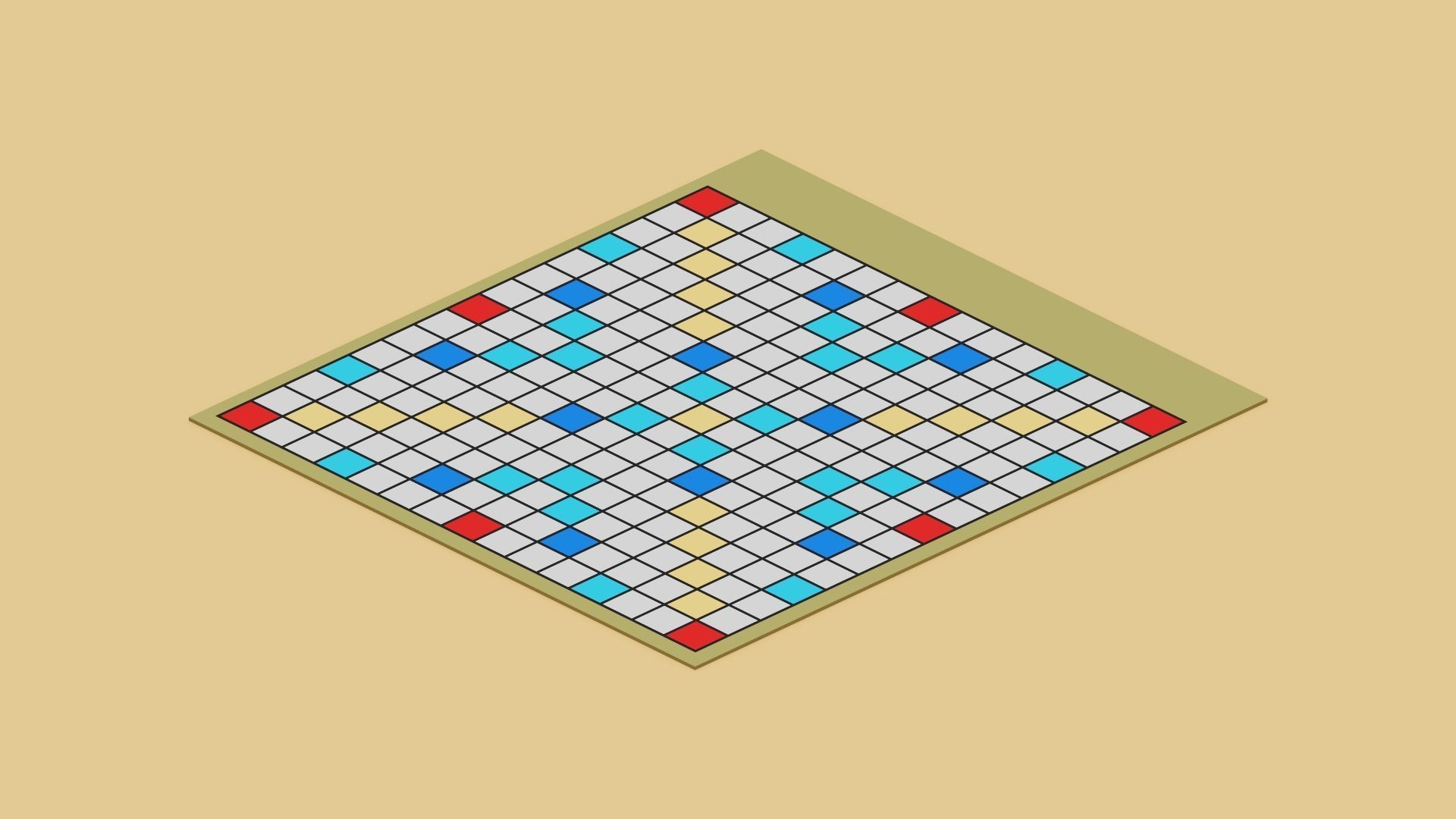 Voxel Scrabble Game Low-poly 3D model_9