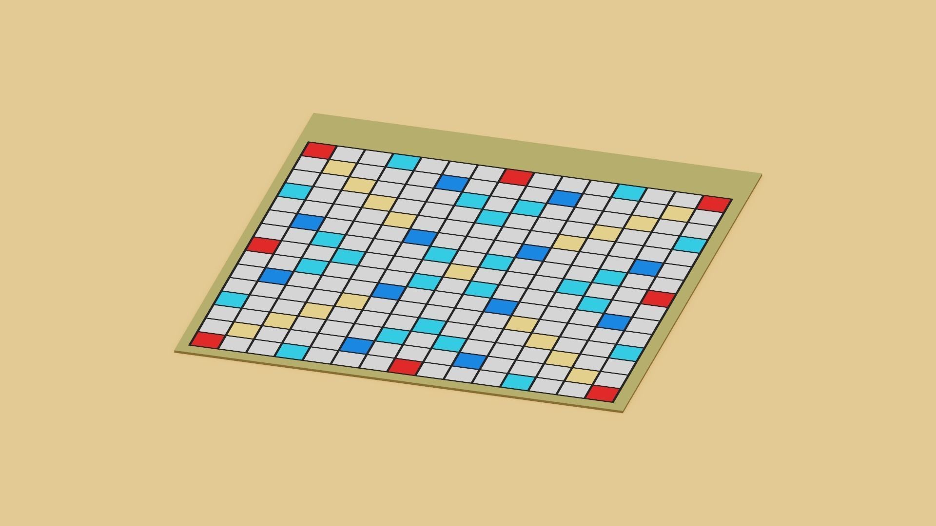 Voxel Scrabble Game Low-poly 3D model_8