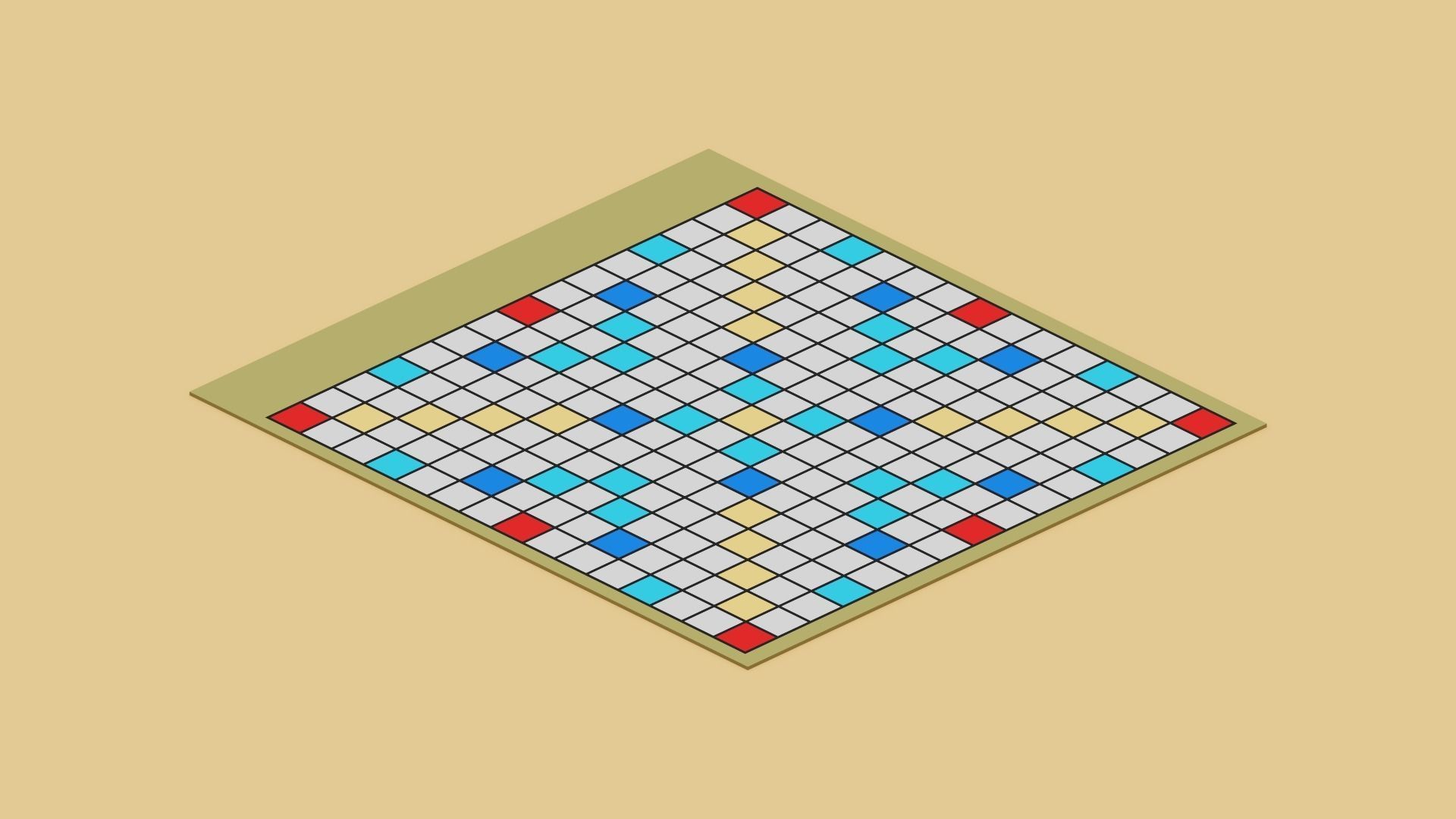 Voxel Scrabble Game Low-poly 3D model_6