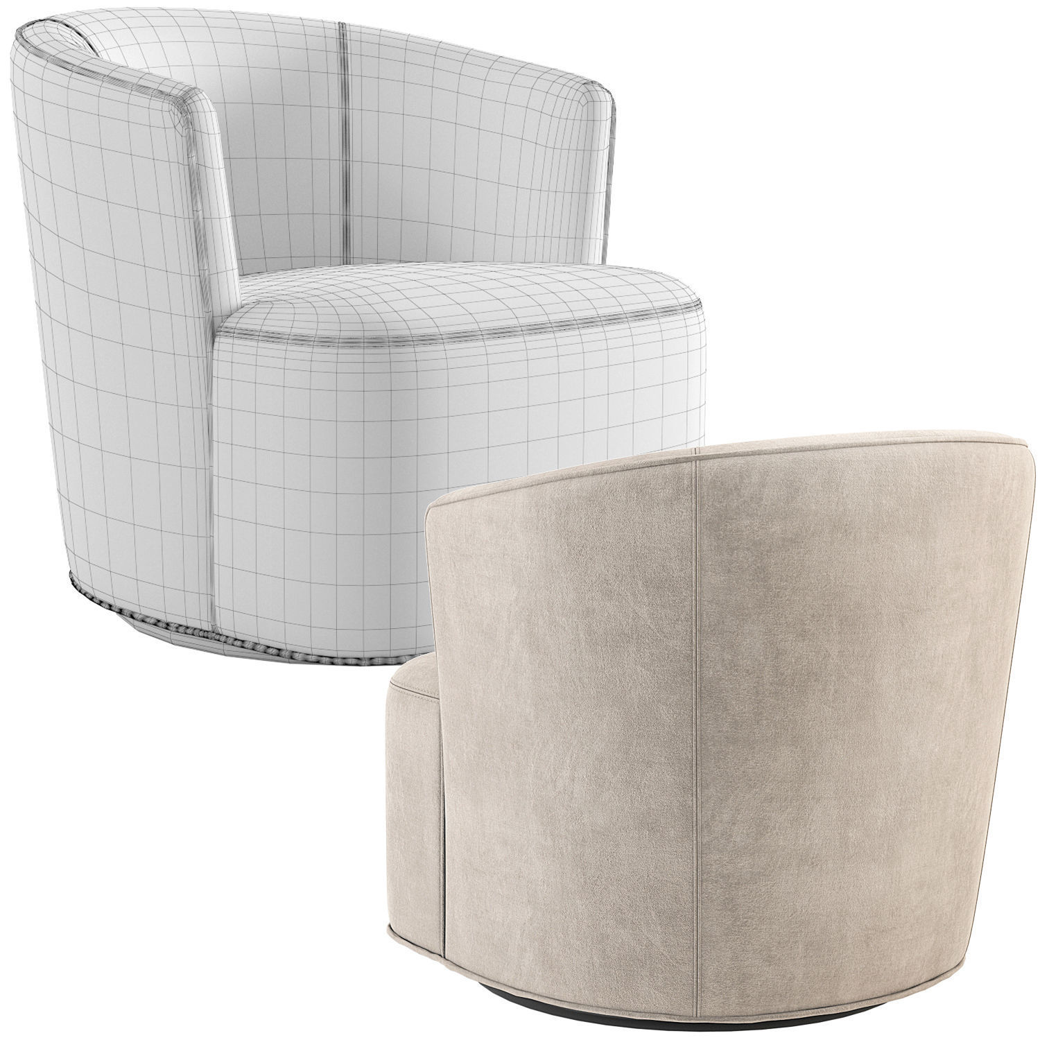Arden Swivel Chair Restoration Hardware RH 3D model_8