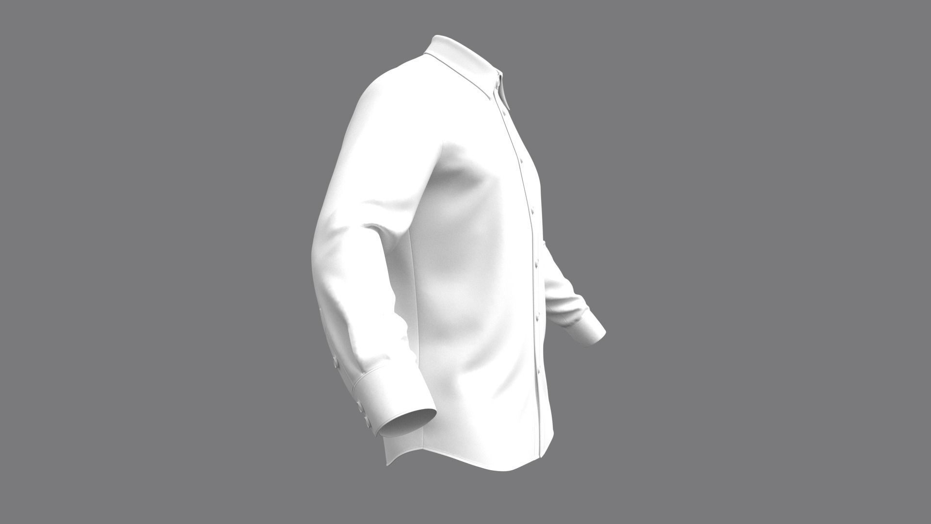 Mens Classic Shirt Basic - Marvelous Designer 3D model_4