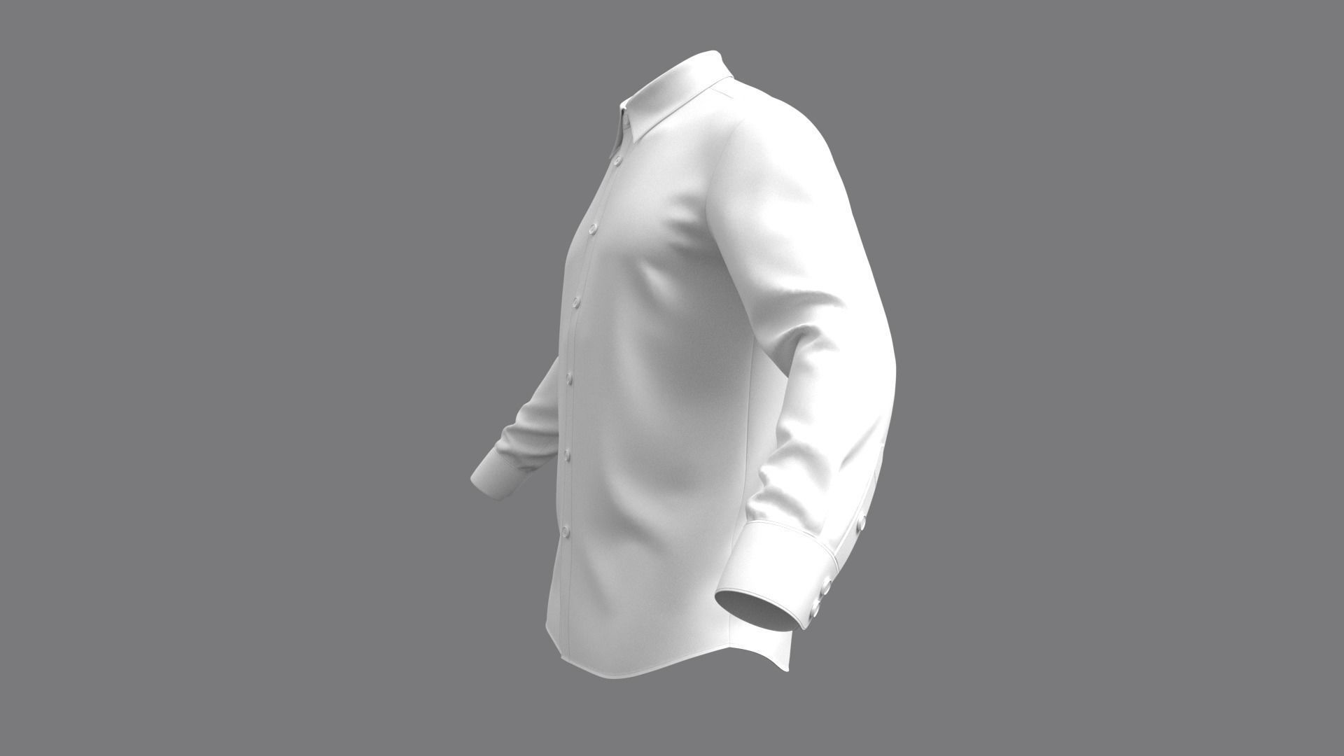 Mens Classic Shirt Basic - Marvelous Designer 3D model_14
