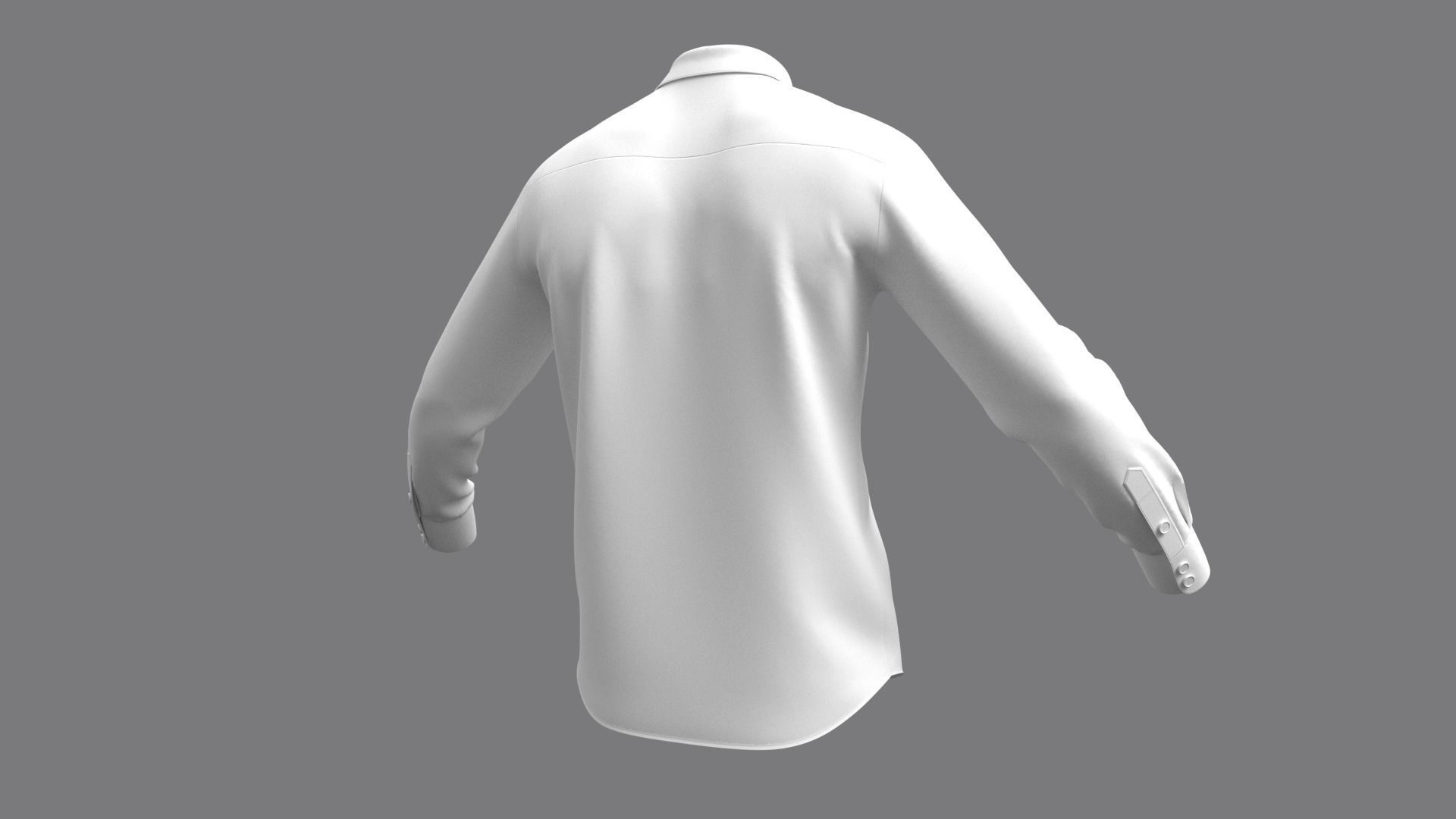 Mens Classic Shirt Basic - Marvelous Designer 3D model_8
