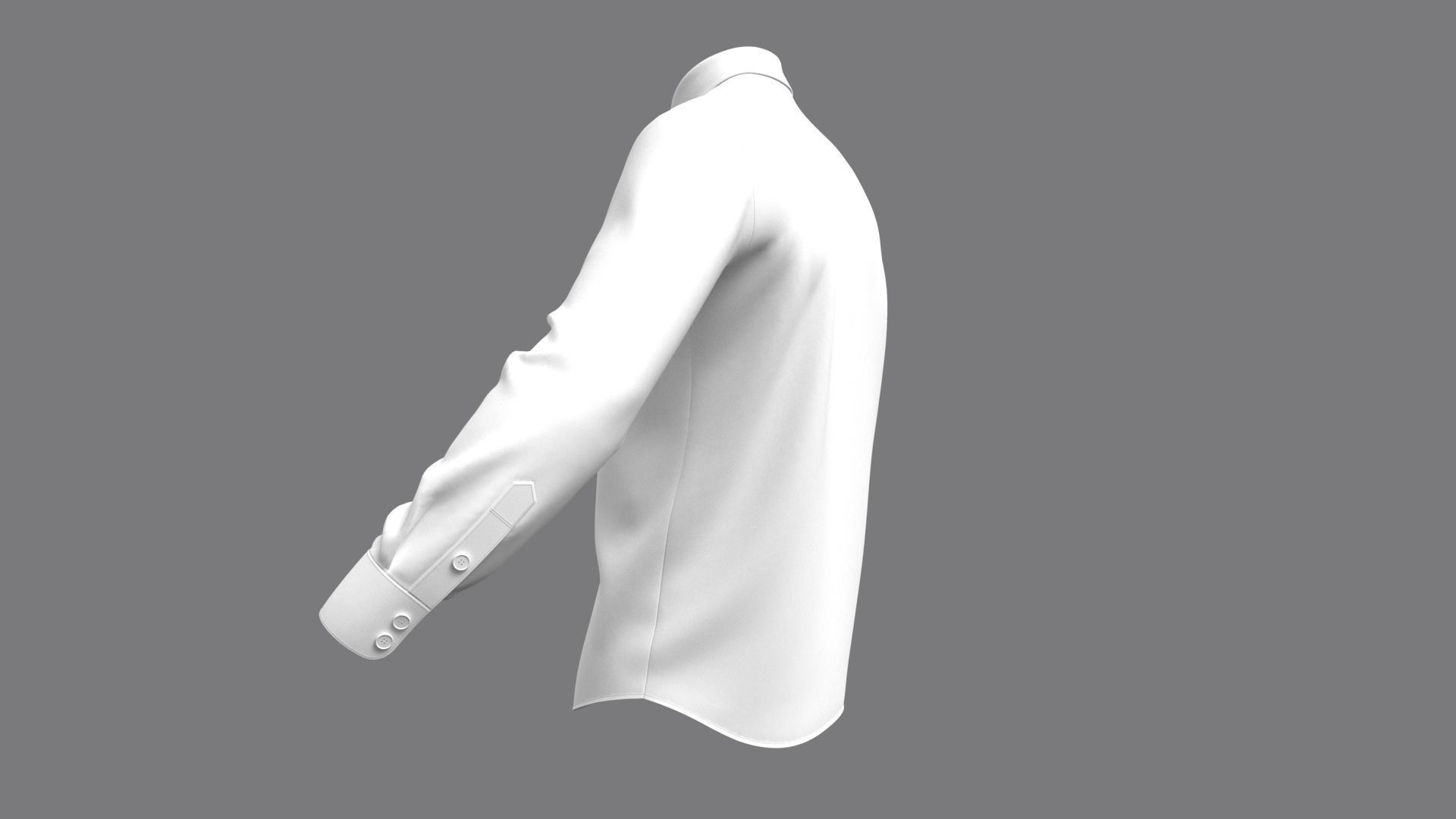 Mens Classic Shirt Basic - Marvelous Designer 3D model_12