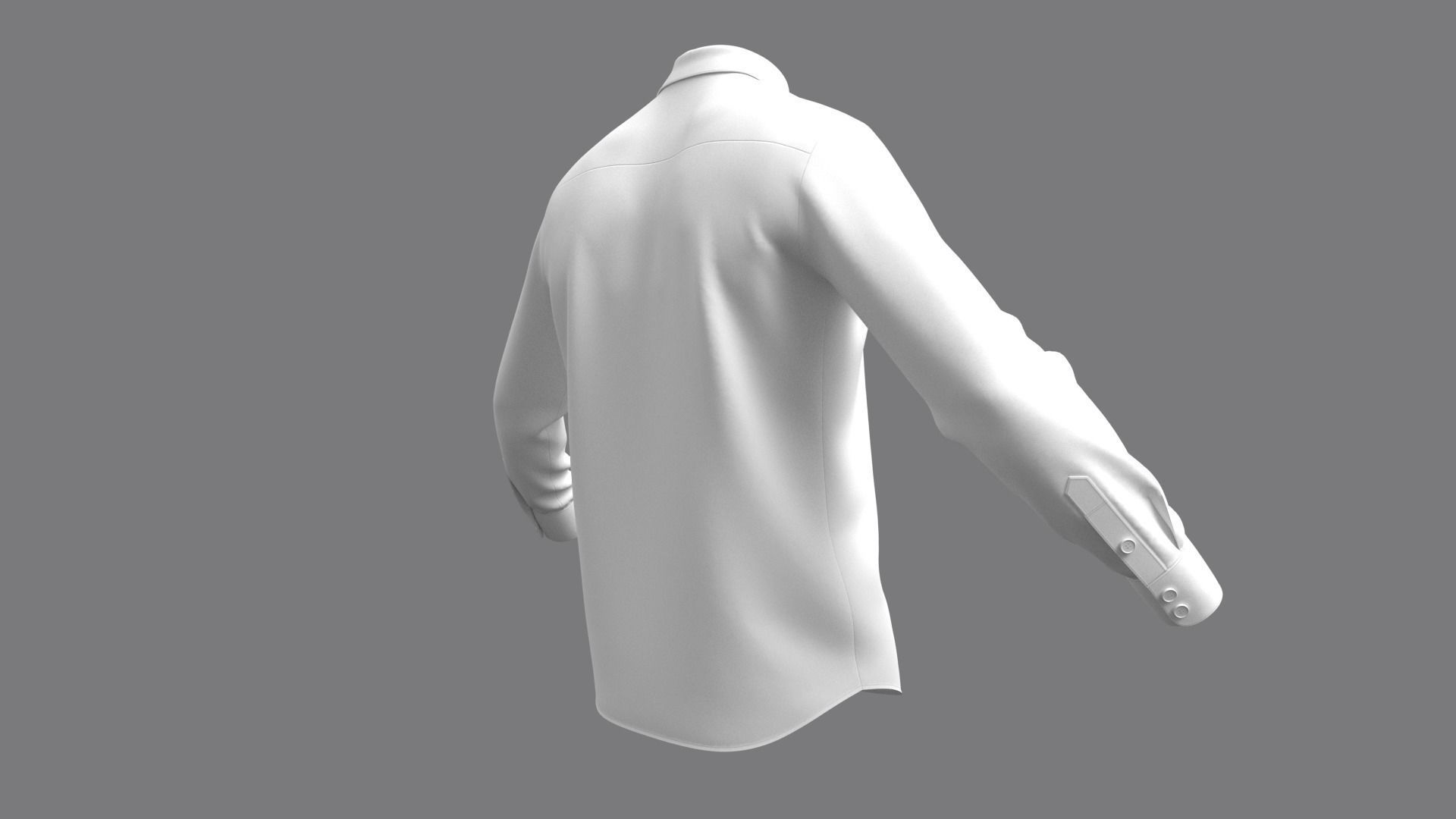 Mens Classic Shirt Basic - Marvelous Designer 3D model_7