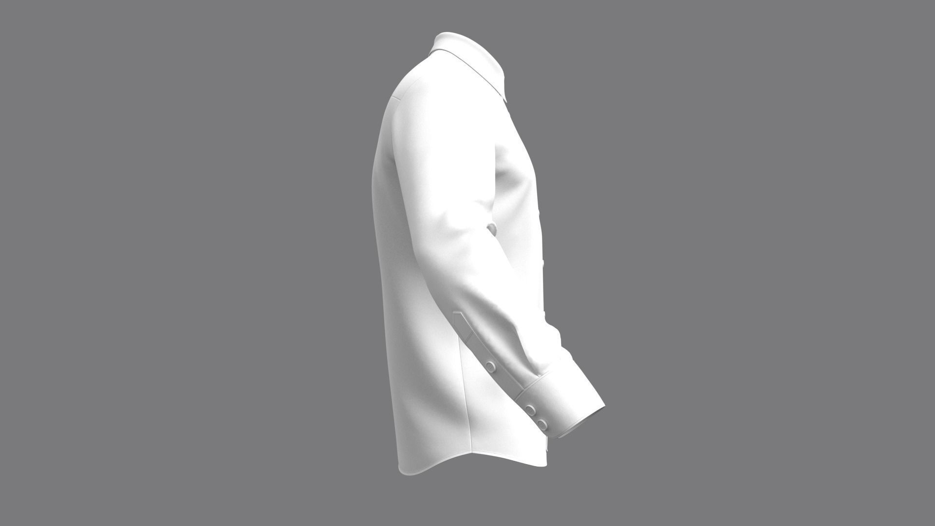 Mens Classic Shirt Basic - Marvelous Designer 3D model_5