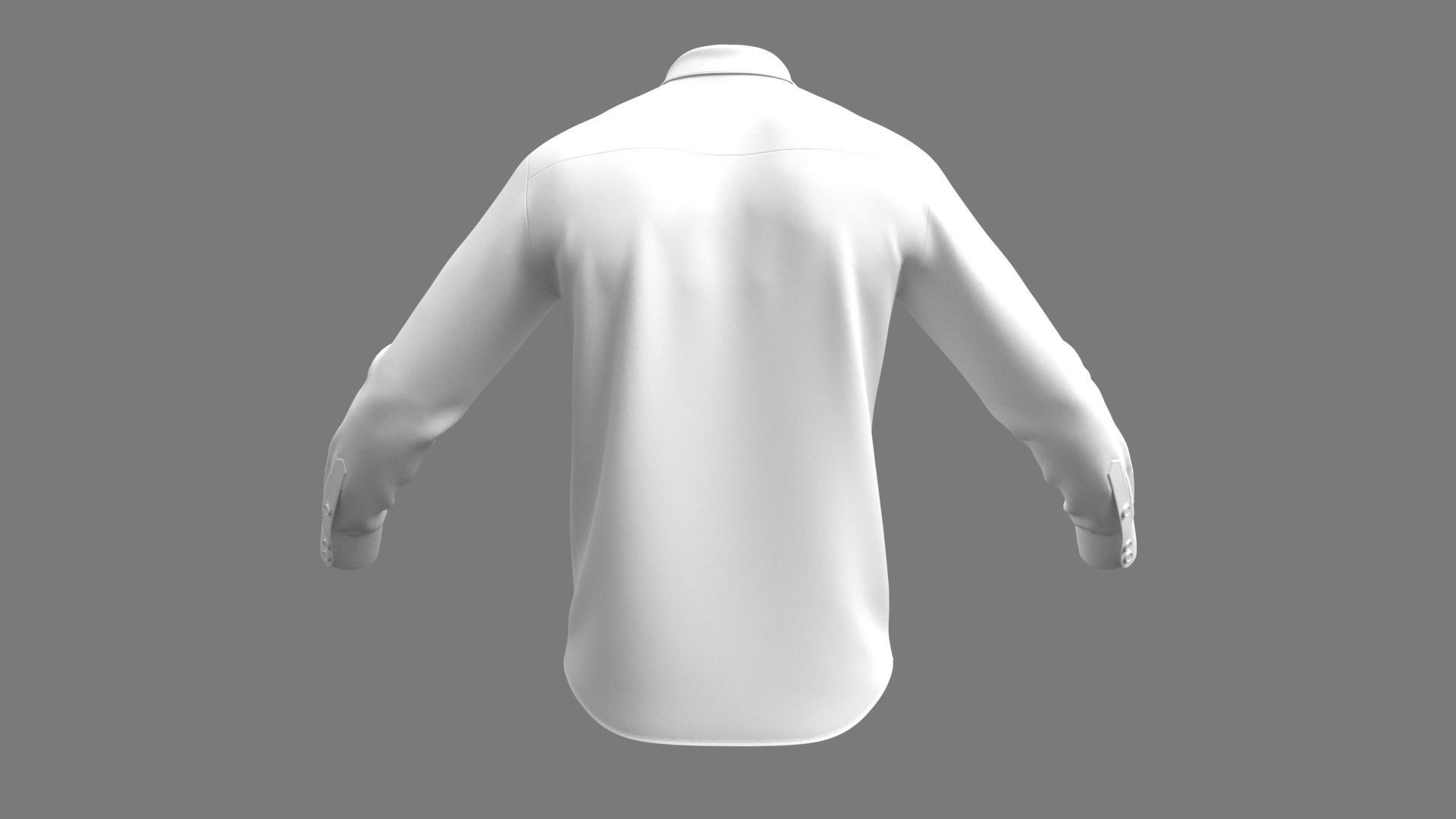 Mens Classic Shirt Basic - Marvelous Designer 3D model_9