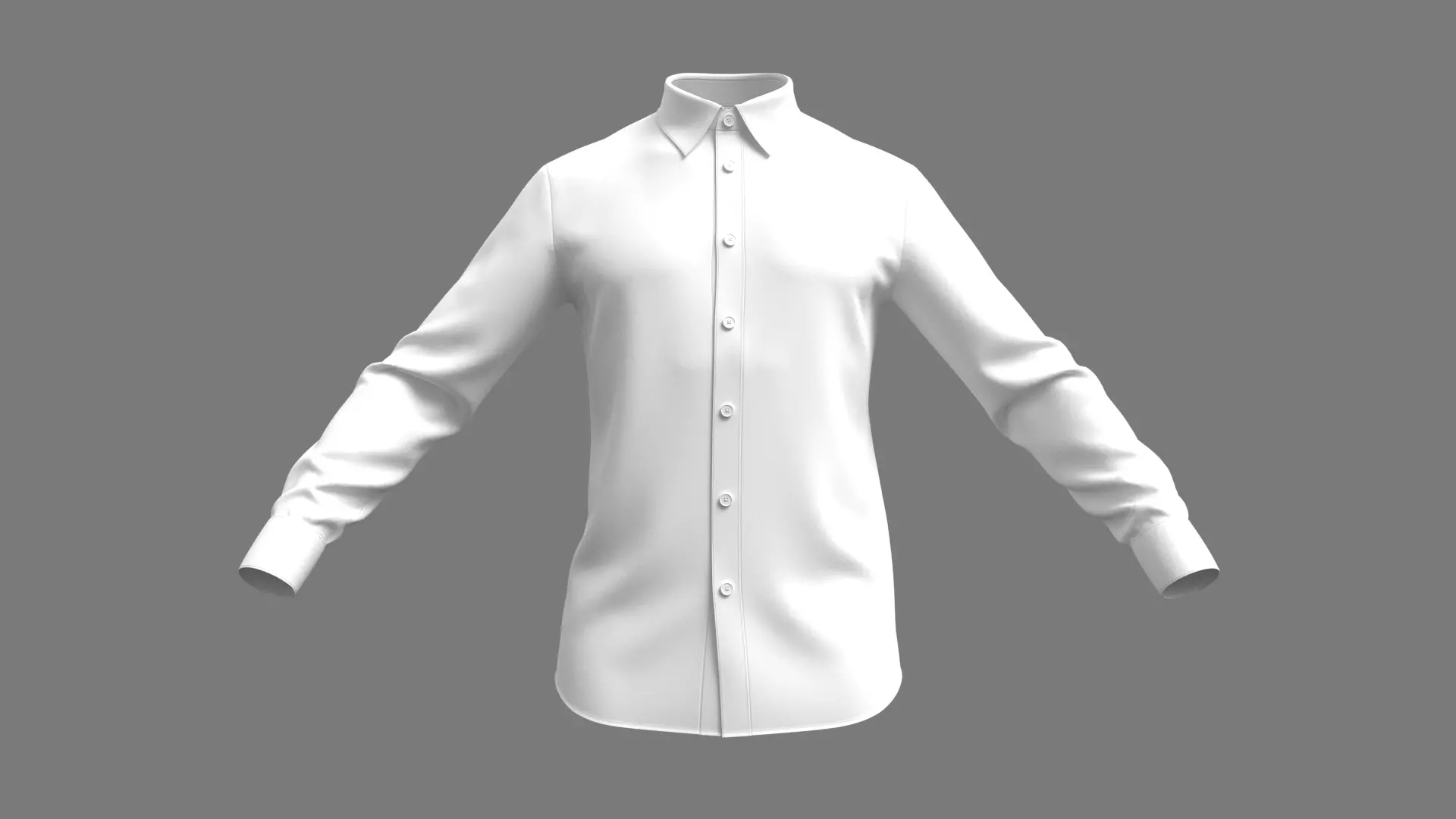 Mens Classic Shirt Basic - Marvelous Designer 3D model_0