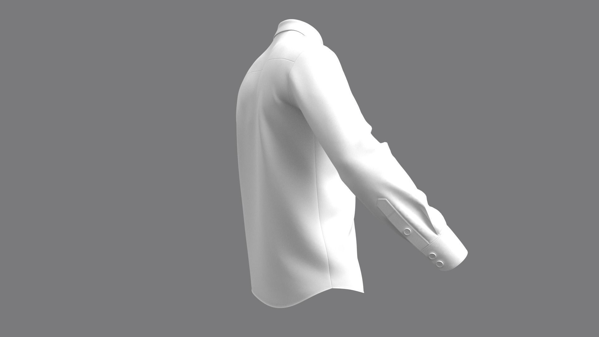 Mens Classic Shirt Basic - Marvelous Designer 3D model_6