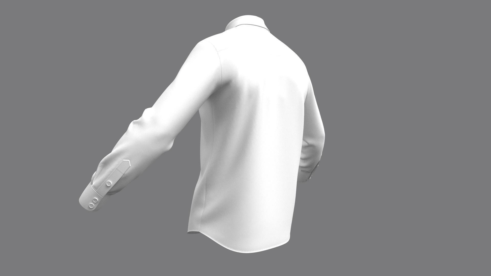 Mens Classic Shirt Basic - Marvelous Designer 3D model_11