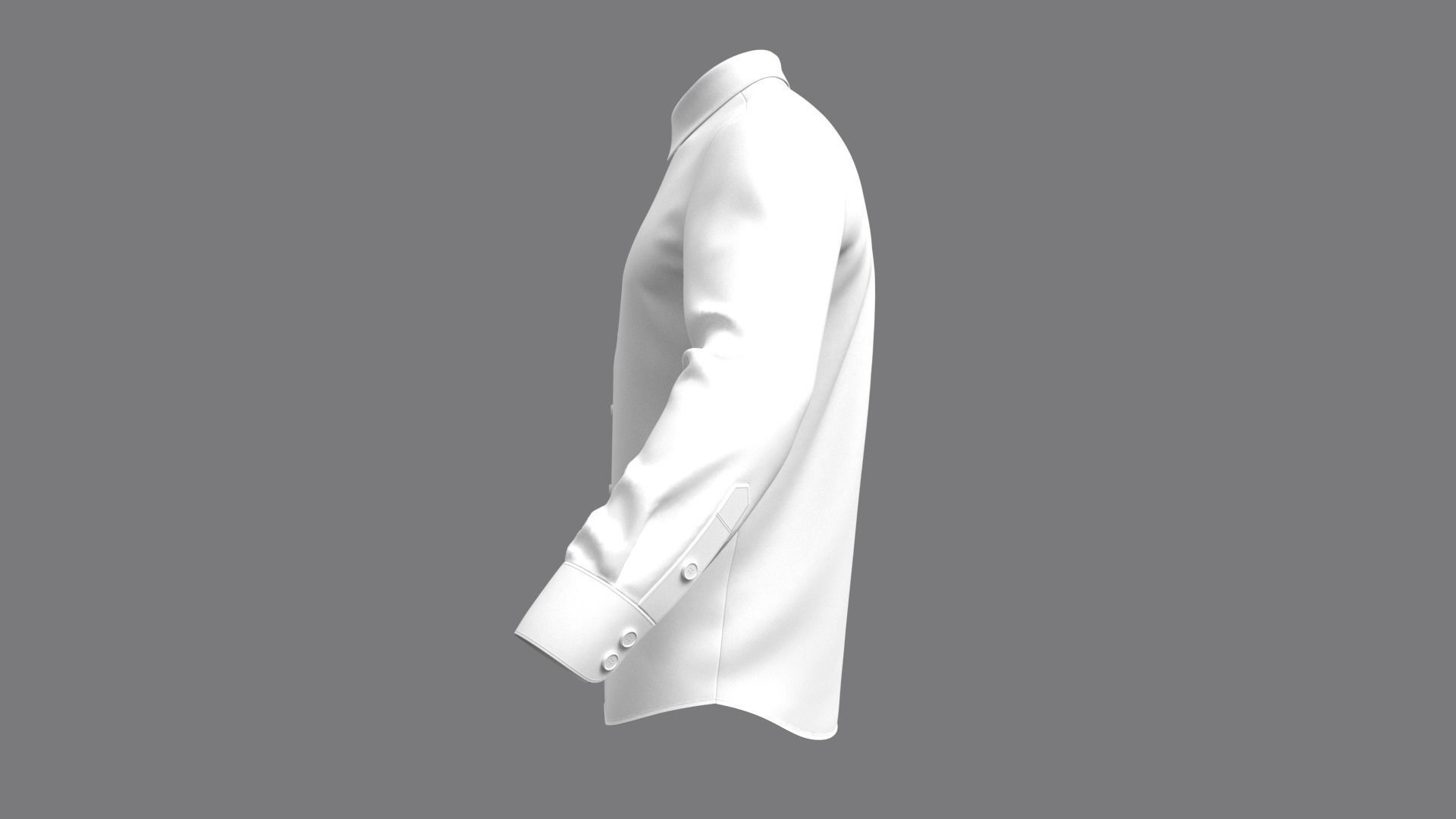 Mens Classic Shirt Basic - Marvelous Designer 3D model_13