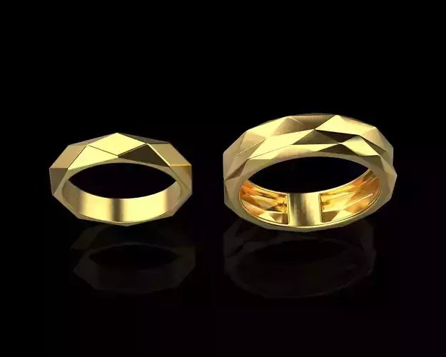 Wedding ring faceted  28