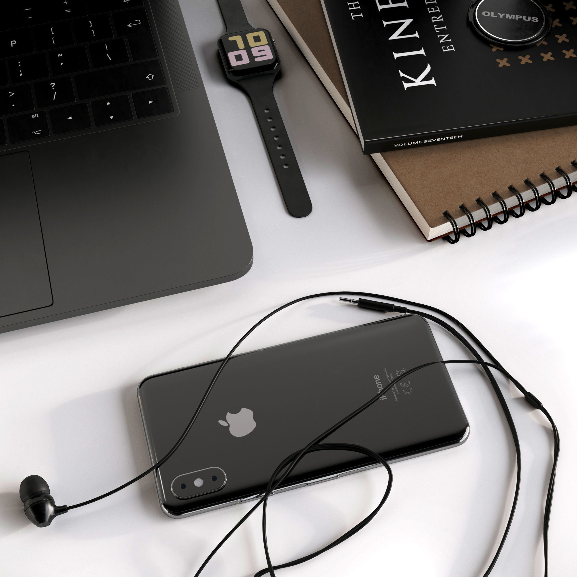 Workplace 2 camera with cactus 3D model_6