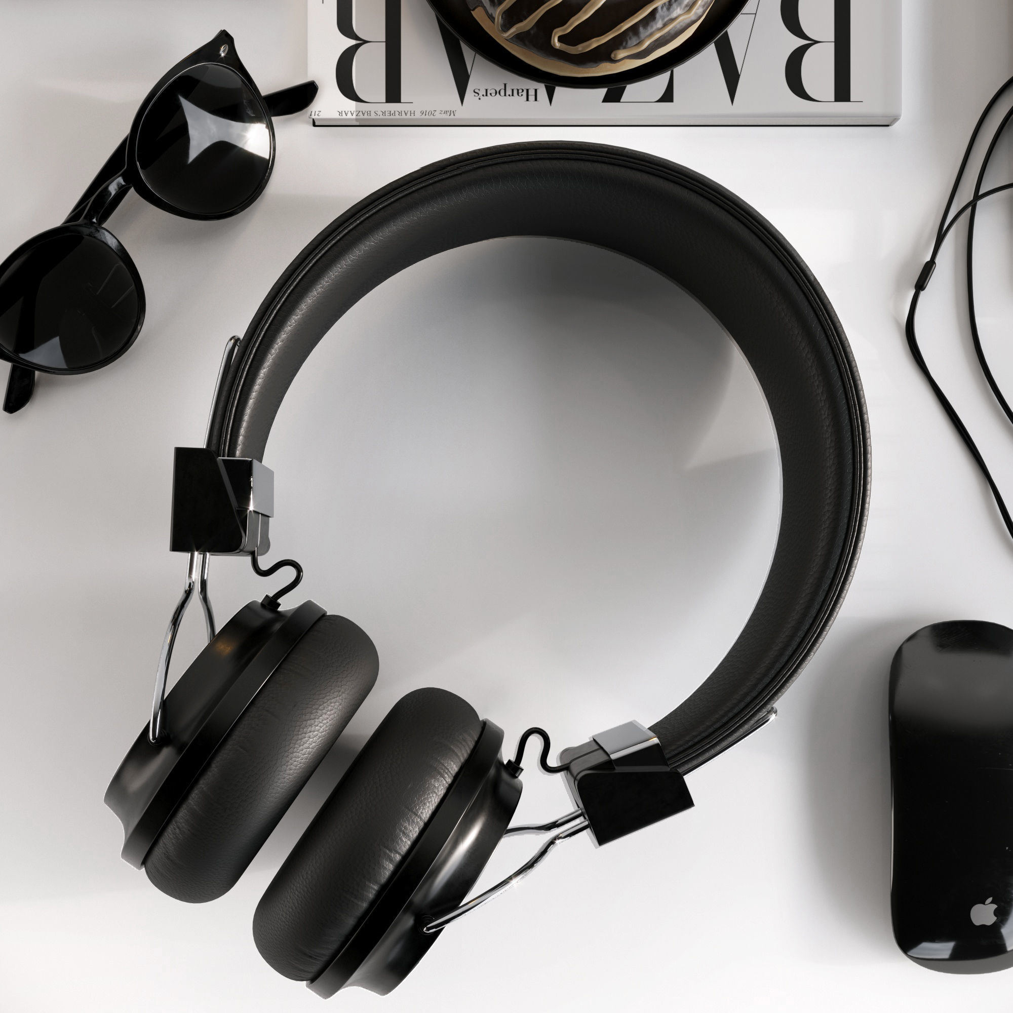 Workplace 2 camera with cactus 3D model_7