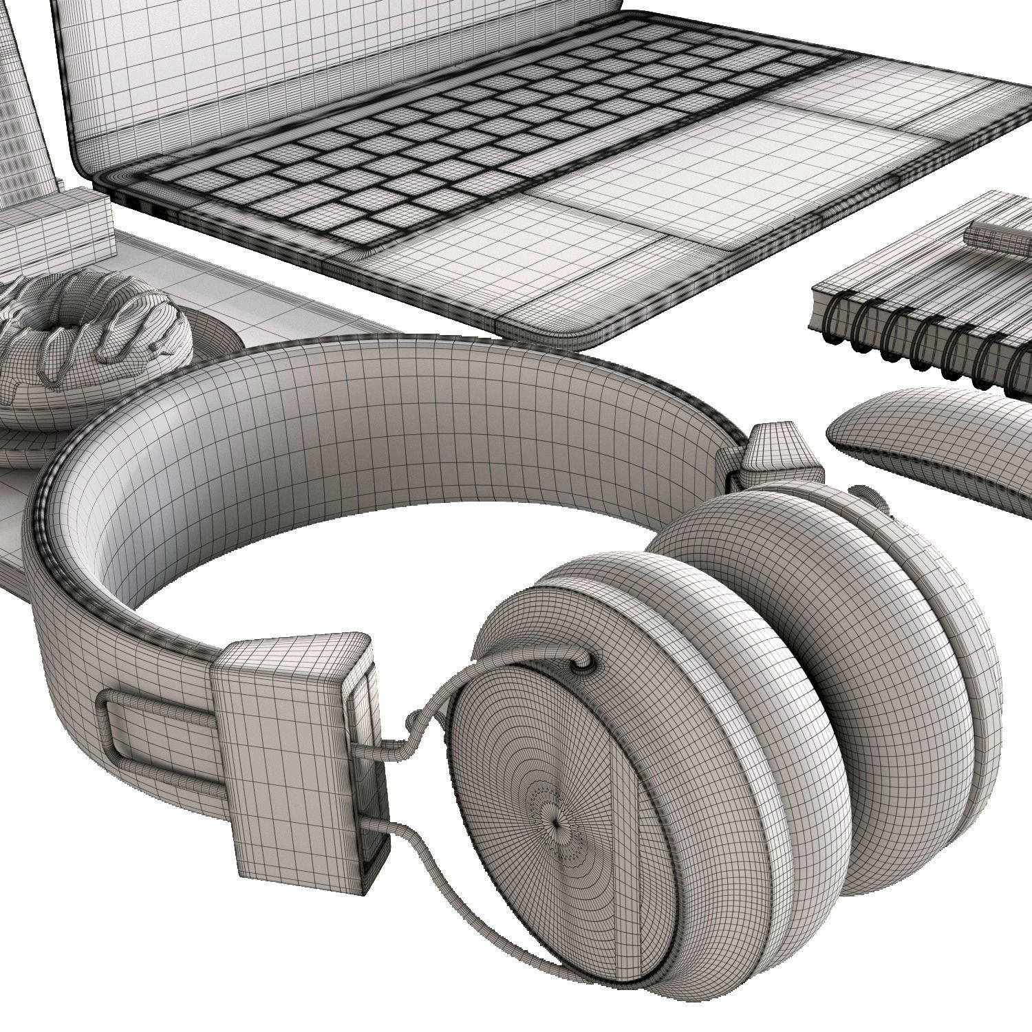 Workplace 2 camera with cactus 3D model_12