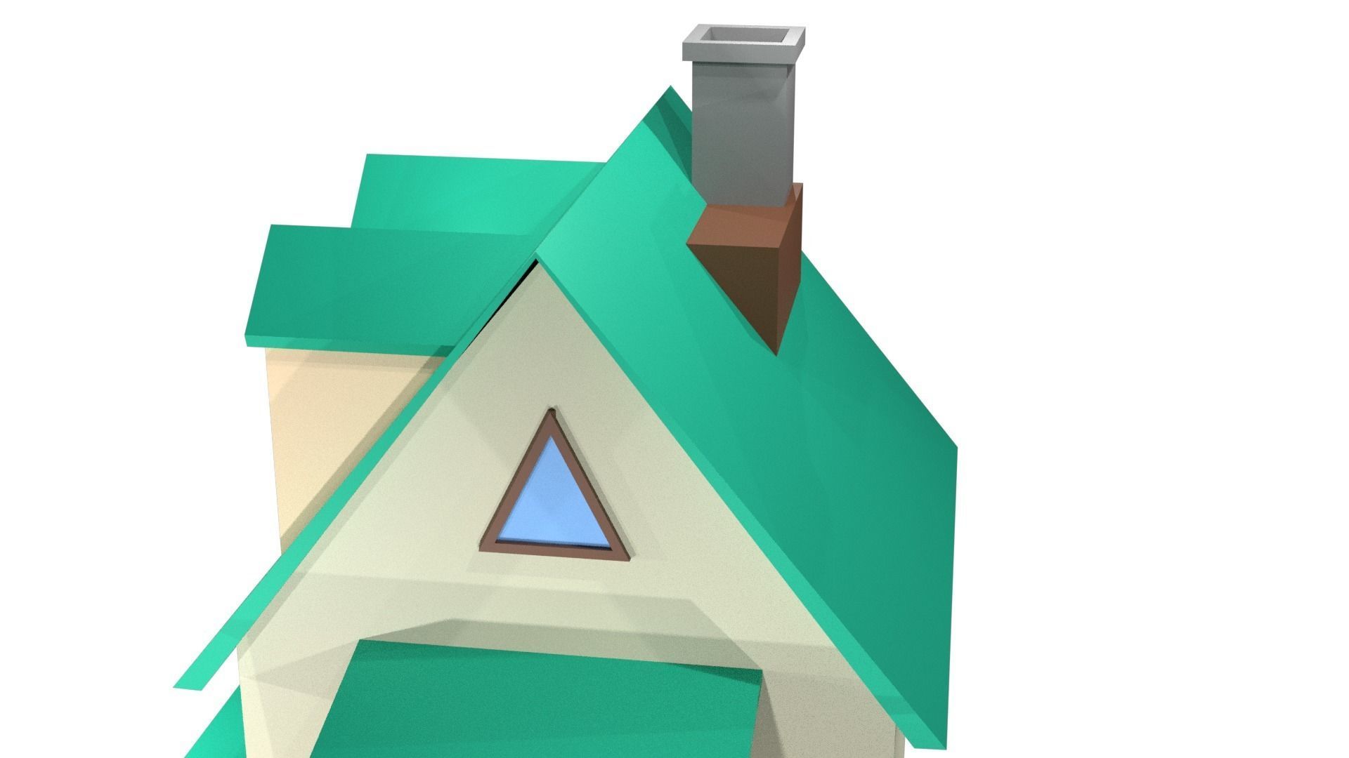 House 3D Model 2 Floors Low-poly 3D model_3