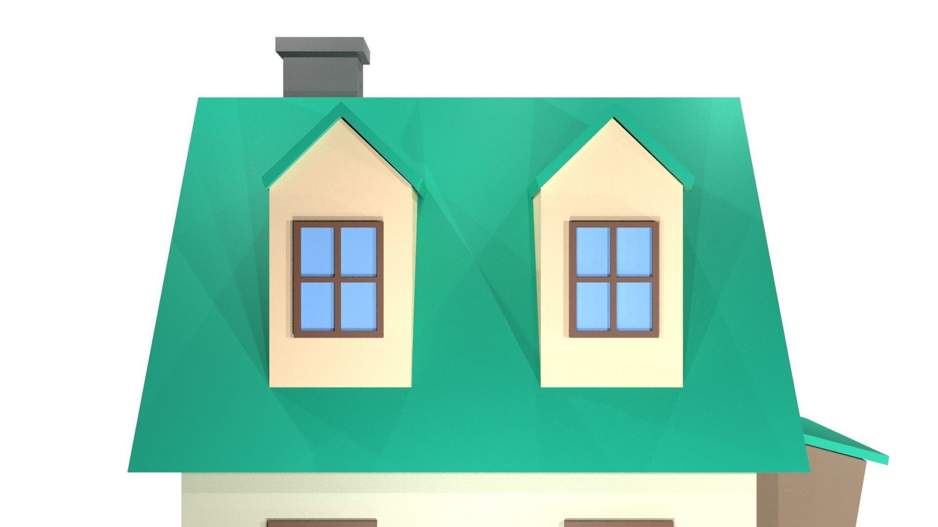 House 3D Model 2 Floors Low-poly 3D model_10