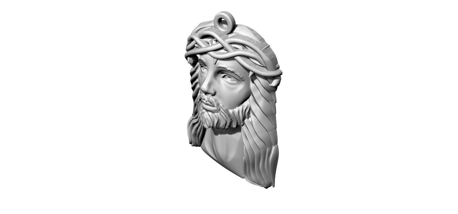 Jesus Face Crown Pendant 3D print model_6