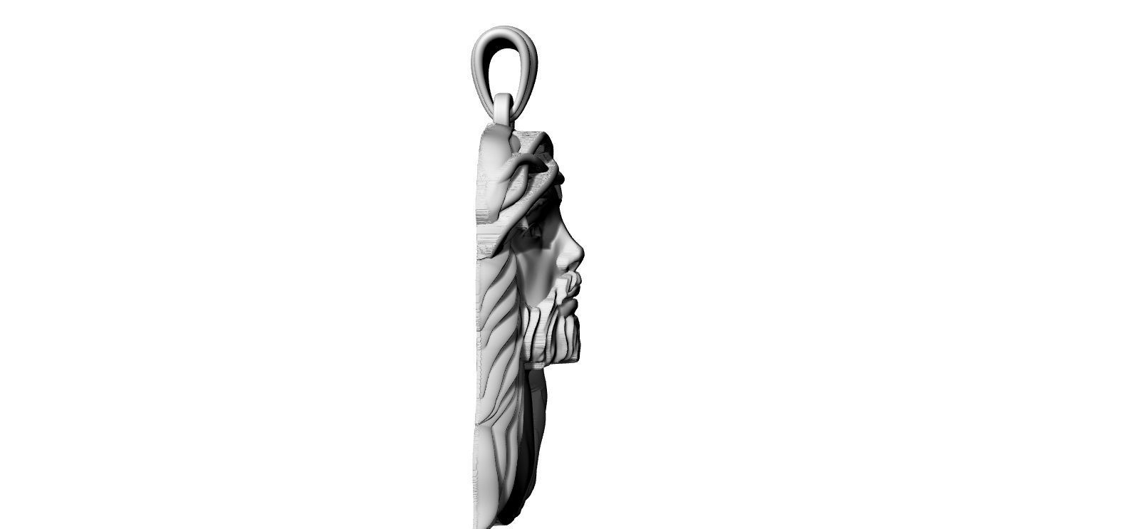 Jesus Face Crown Pendant 3D print model_3