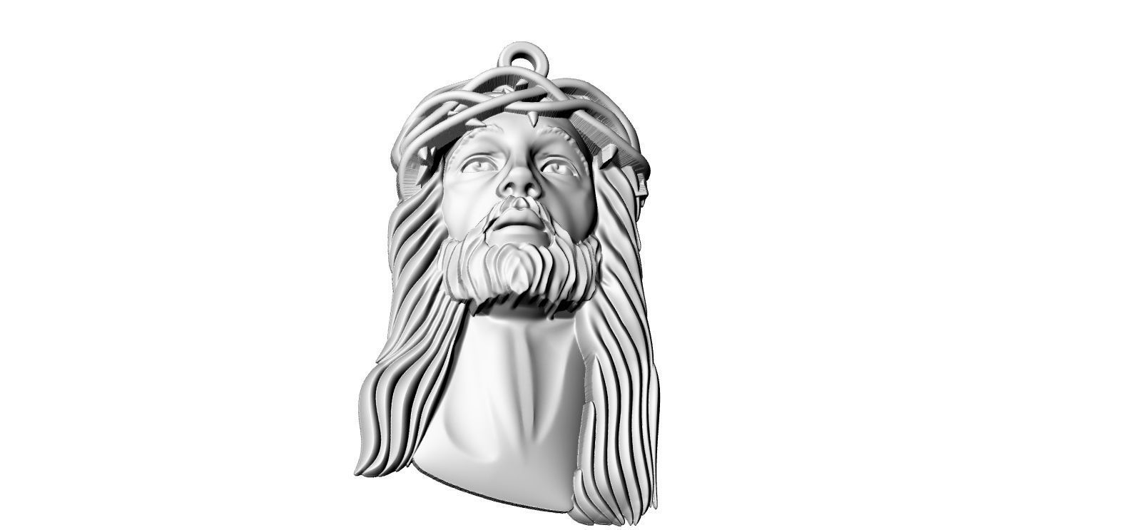 Jesus Face Crown Pendant 3D print model_7