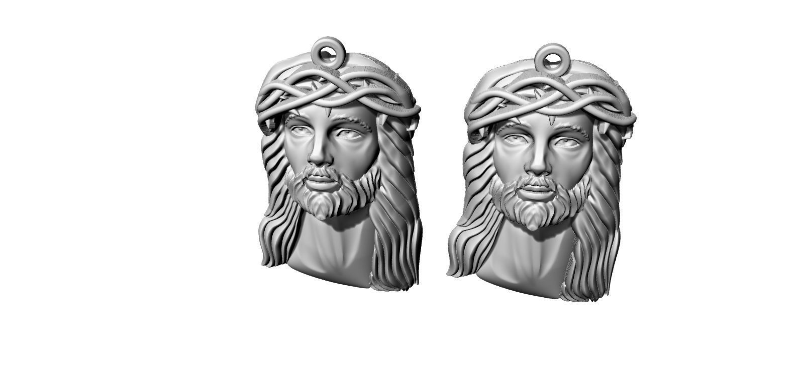 Jesus Face Crown Pendant 3D print model_12