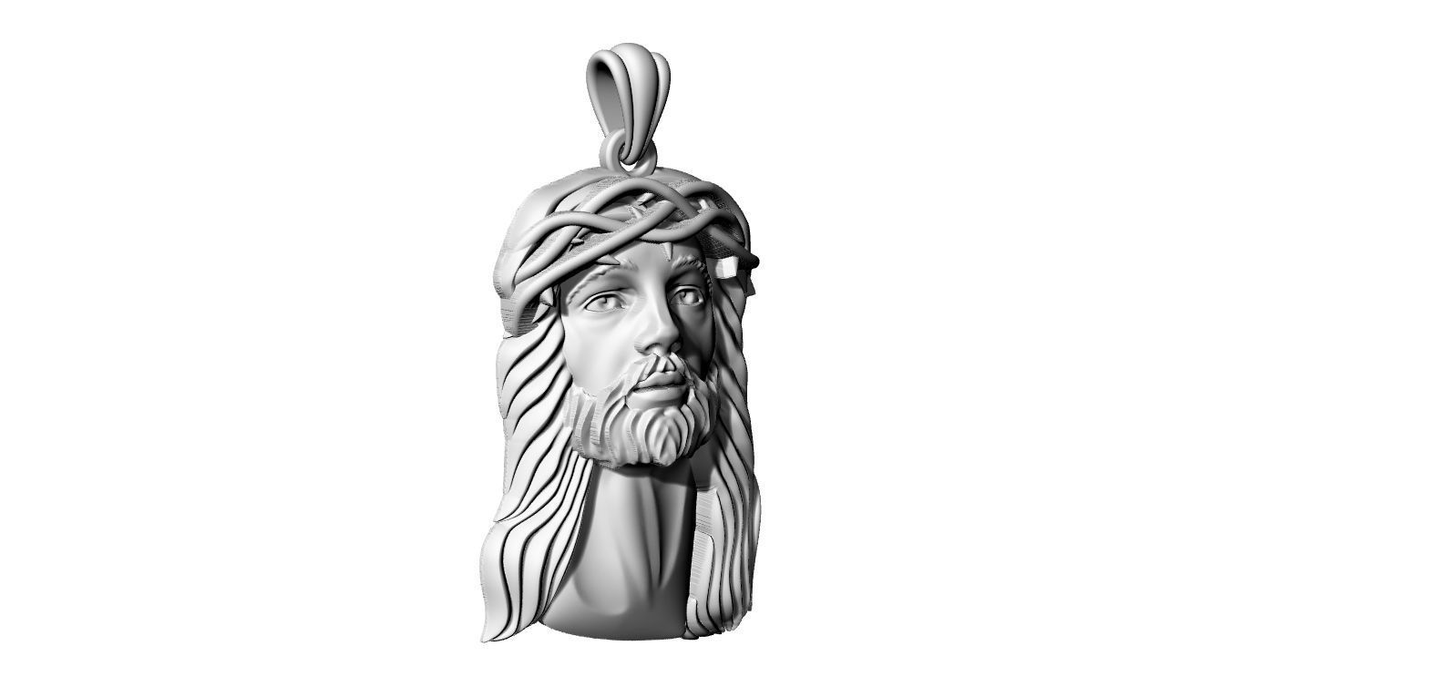 Jesus Face Crown Pendant 3D print model_1