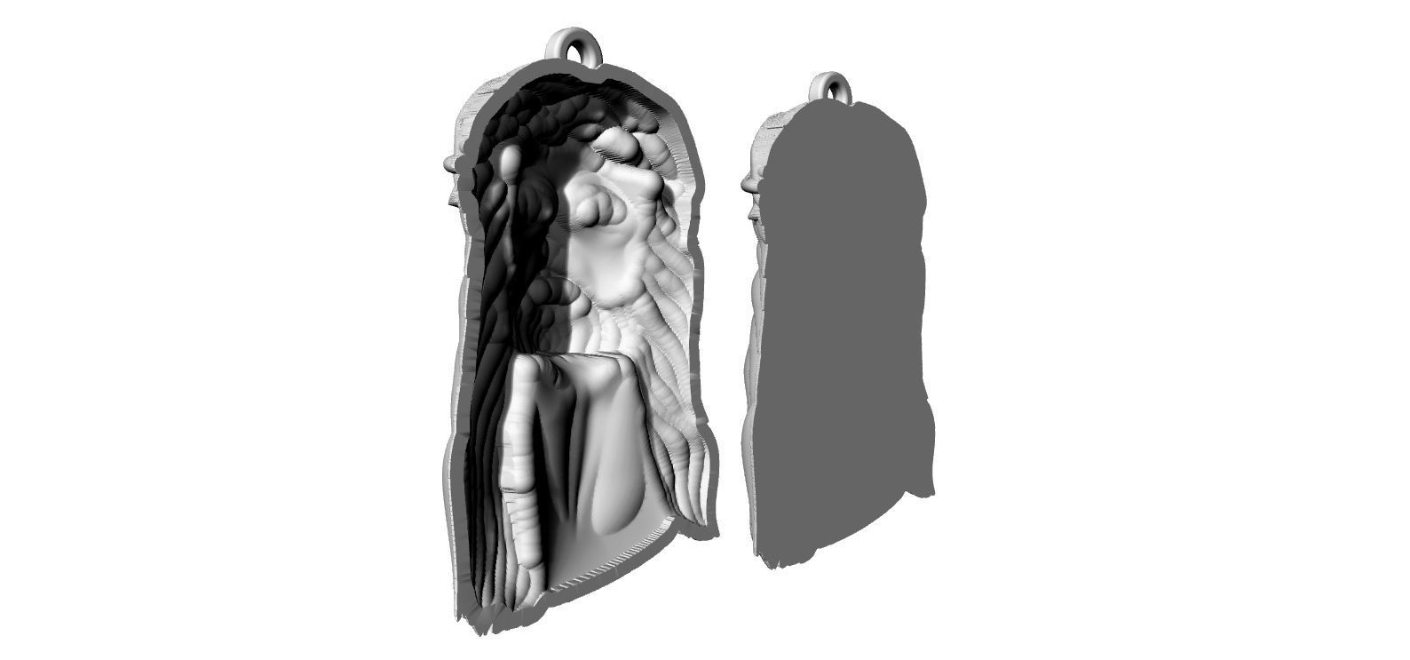 Jesus Face Crown Pendant 3D print model_5