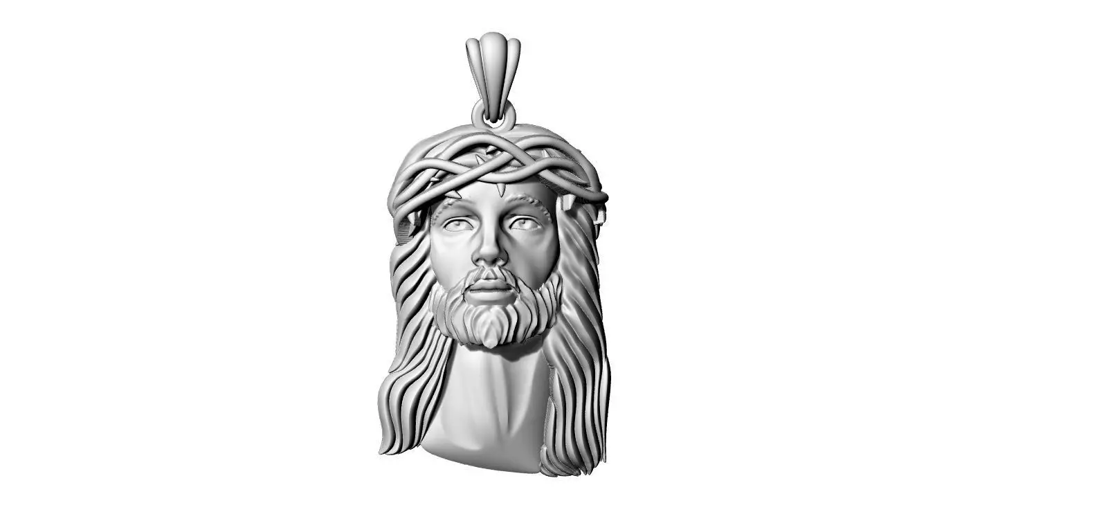 Jesus Face Crown Pendant 3D print model_0