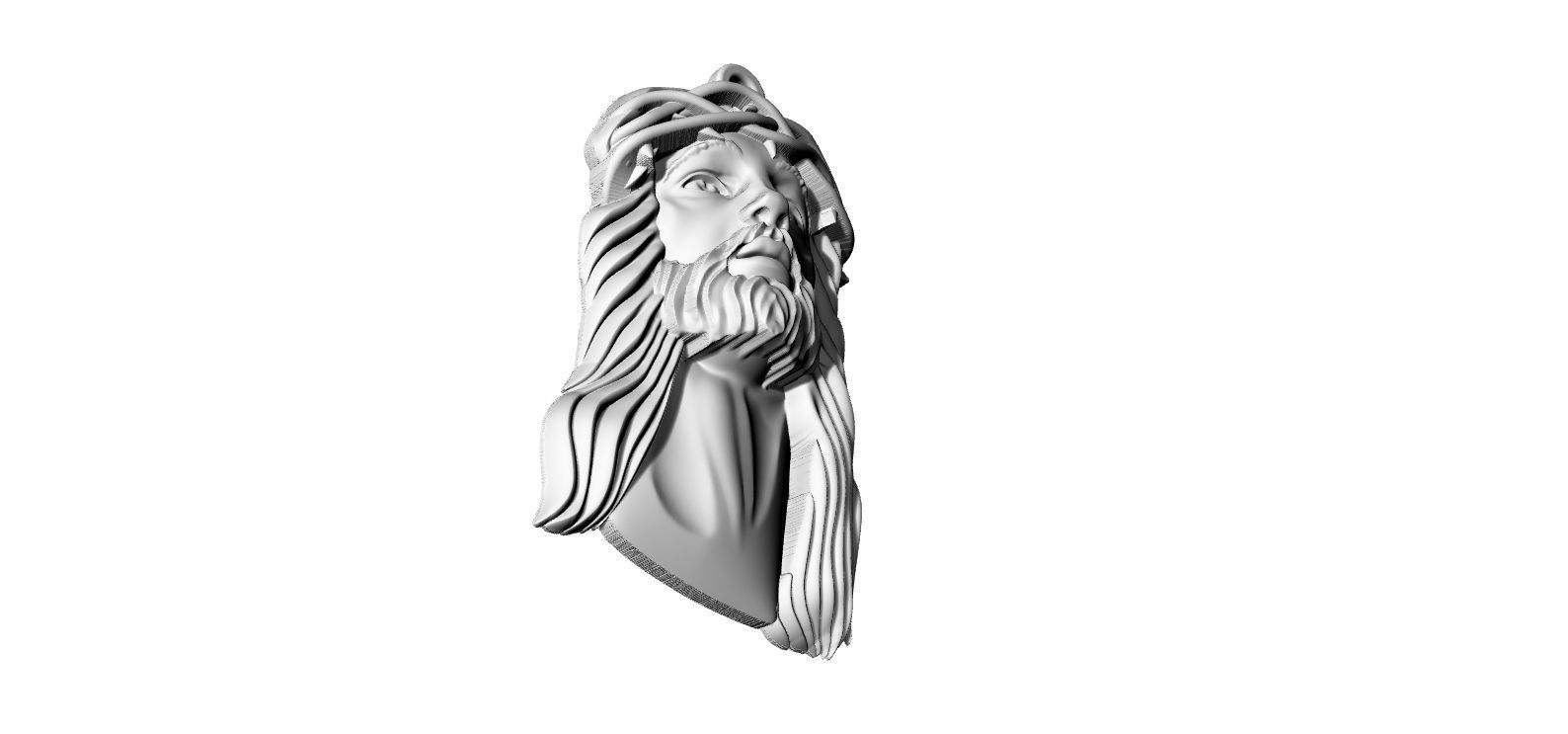 Jesus Face Crown Pendant 3D print model_9