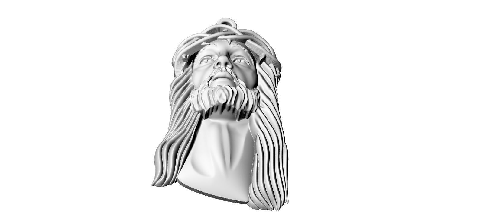 Jesus Face Crown Pendant 3D print model_8