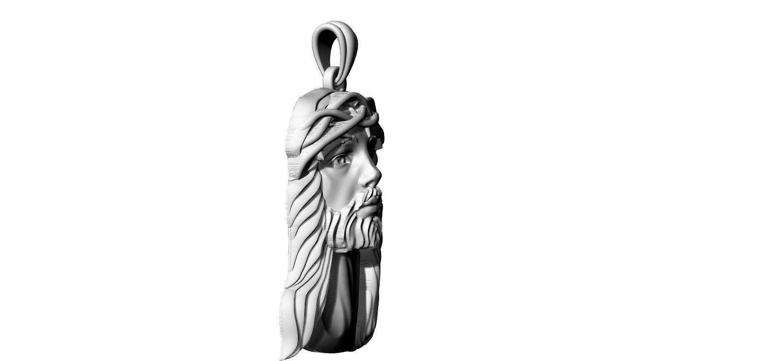 Jesus Face Crown Pendant 3D print model_2