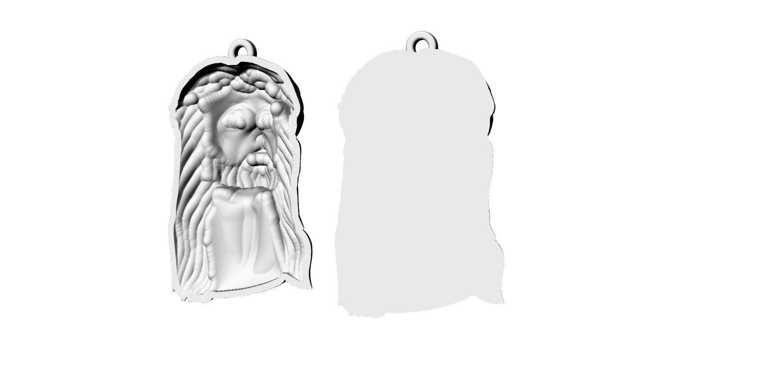 Jesus Face Crown Pendant 3D print model_4