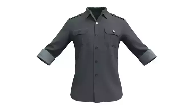 Military Shirt V2 - Marvelous Designer 3D model