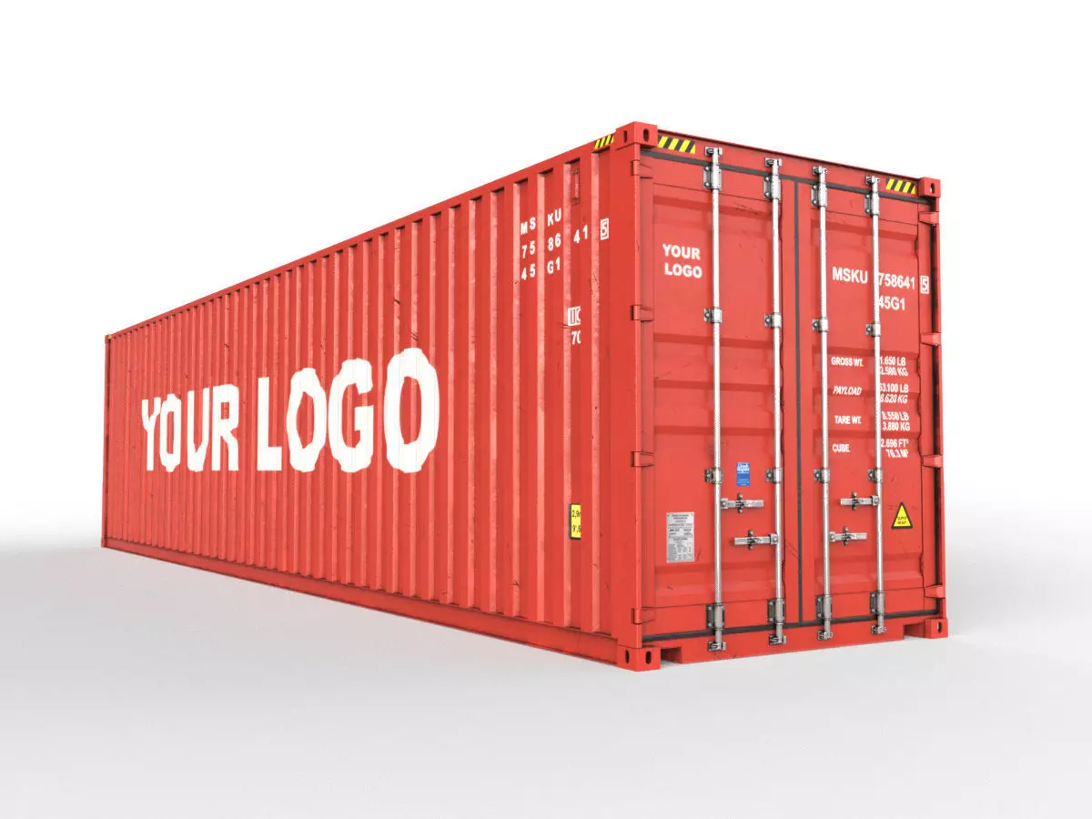 Generic container 40ft high Cube- PSD edit 3D model_0