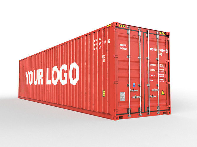 Generic container 40ft high Cube- PSD edit 3D model
