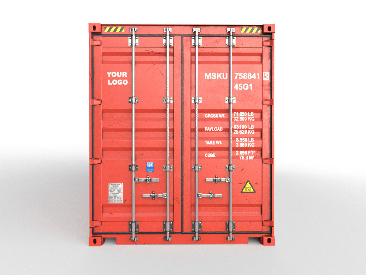 Generic container 40ft high Cube- PSD edit 3D model_5