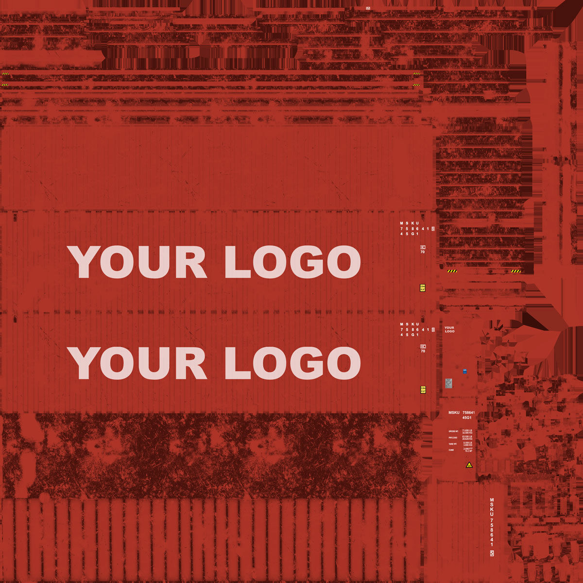 Generic container 40ft high Cube- PSD edit 3D model_7