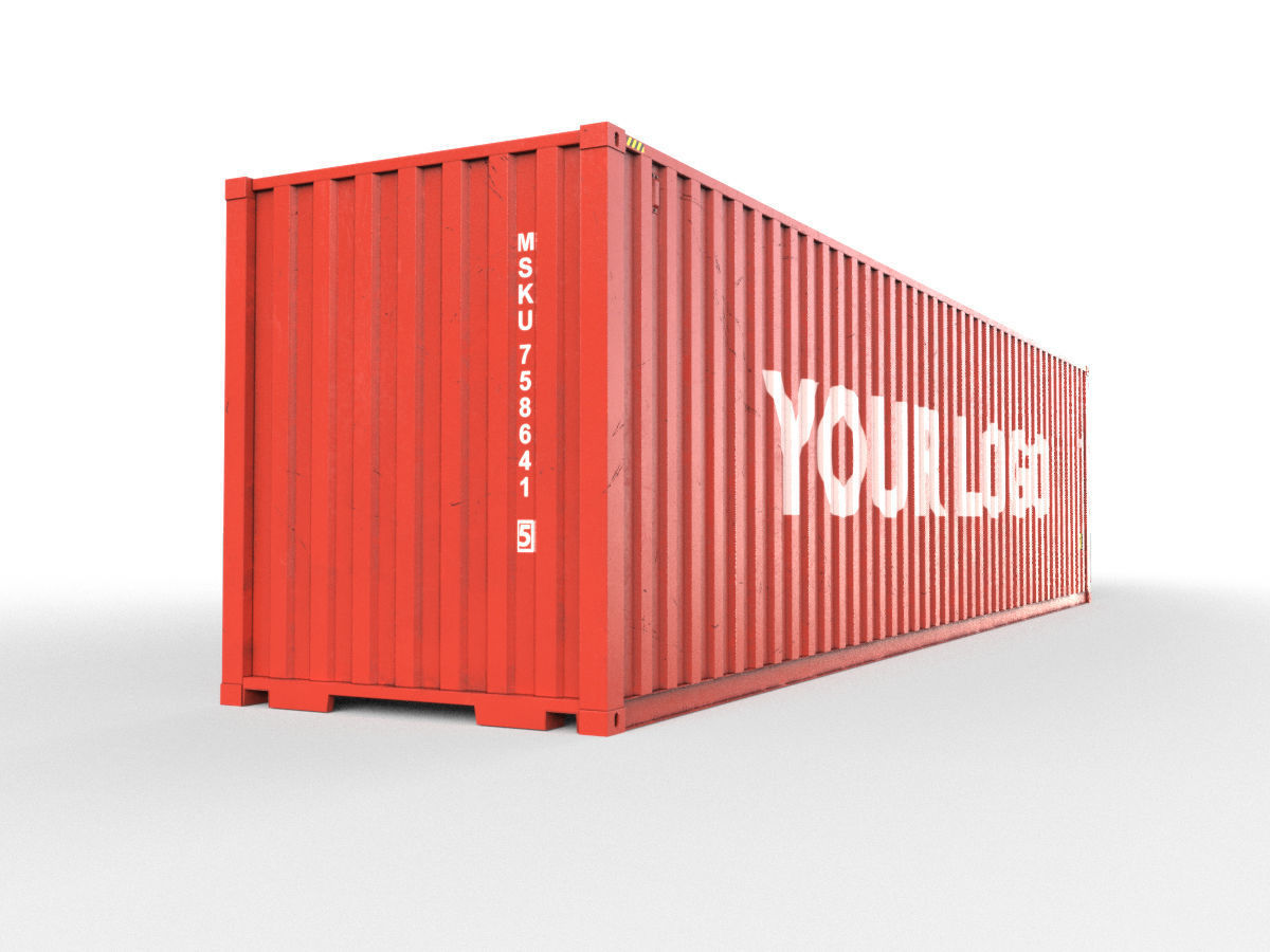 Generic container 40ft high Cube- PSD edit 3D model_2