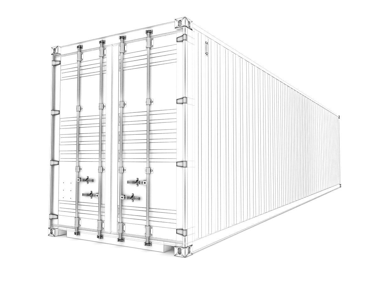 Generic container 40ft high Cube- PSD edit 3D model_8