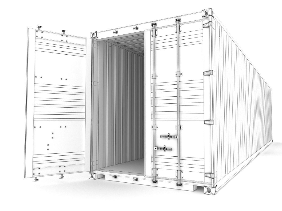 Generic container 40ft high Cube- PSD edit 3D model_11