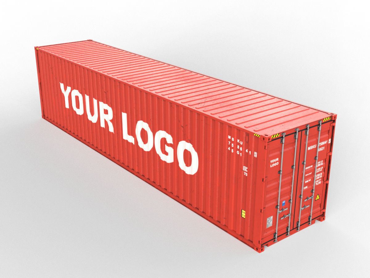 Generic container 40ft high Cube- PSD edit 3D model_4