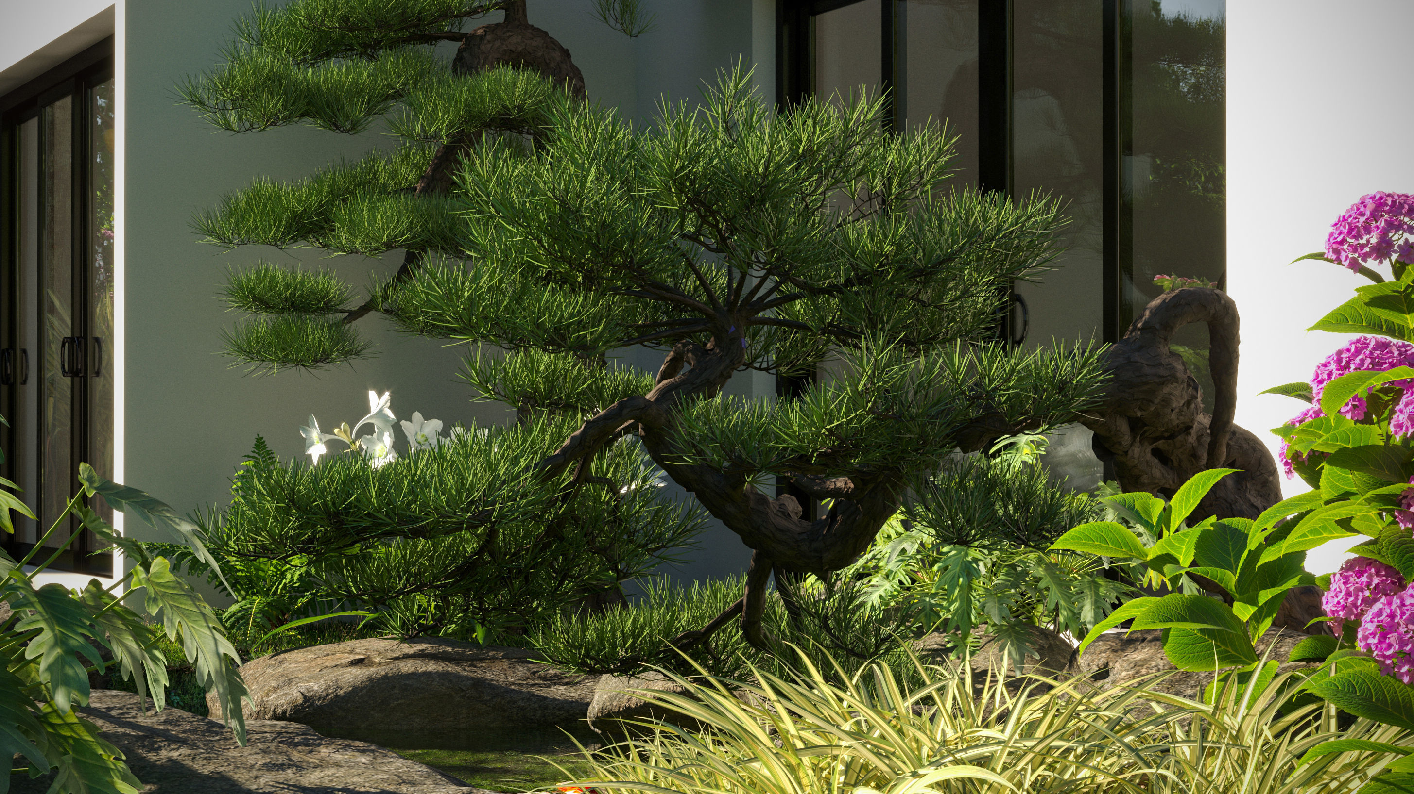 Japanese garden 3D model_2