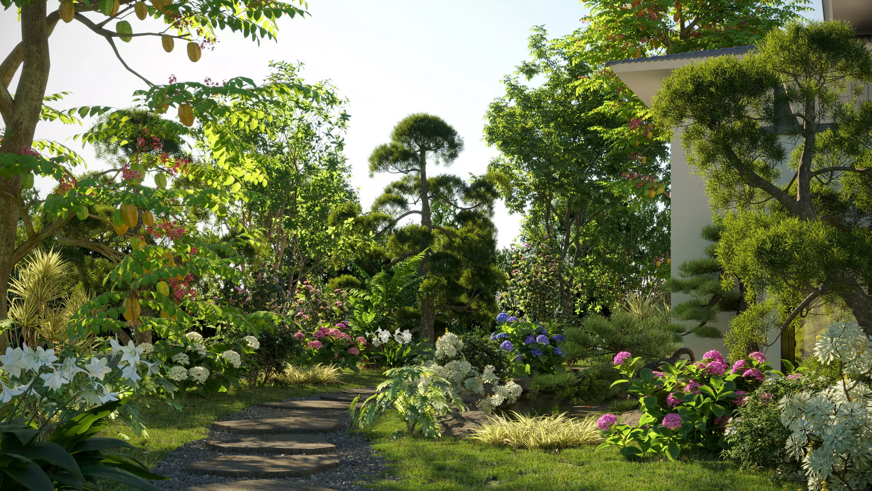 Japanese garden 3D model_0