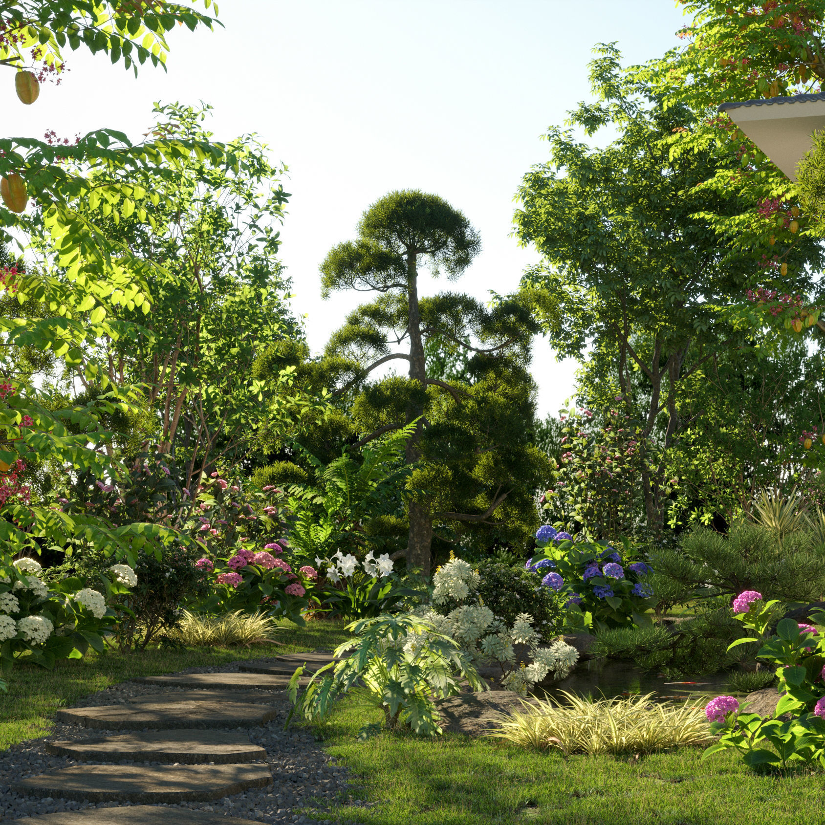 Japanese garden 3D model_3