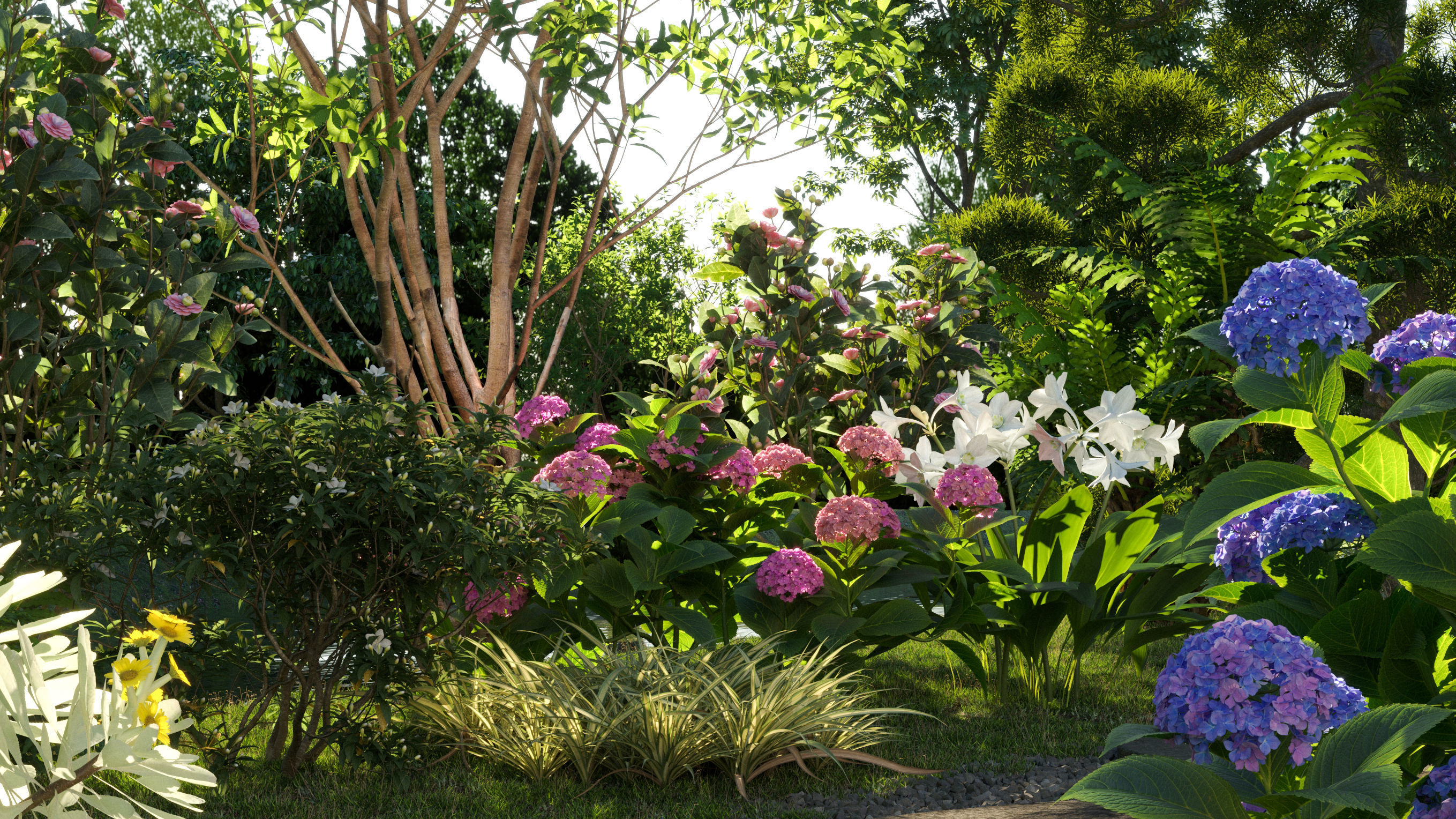 Japanese garden 3D model_1