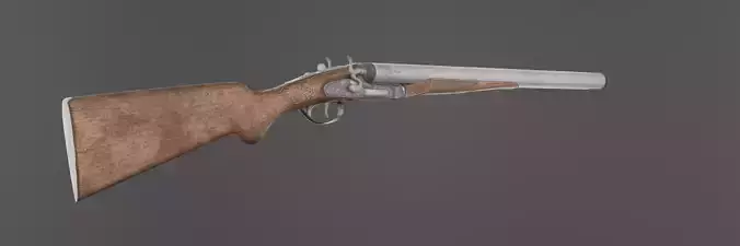 Shot Gun low poly wit texture Low-poly 3D model