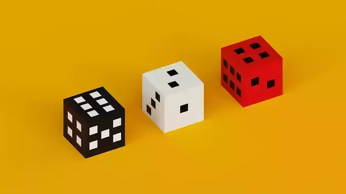 Dice Set three pixel buildings