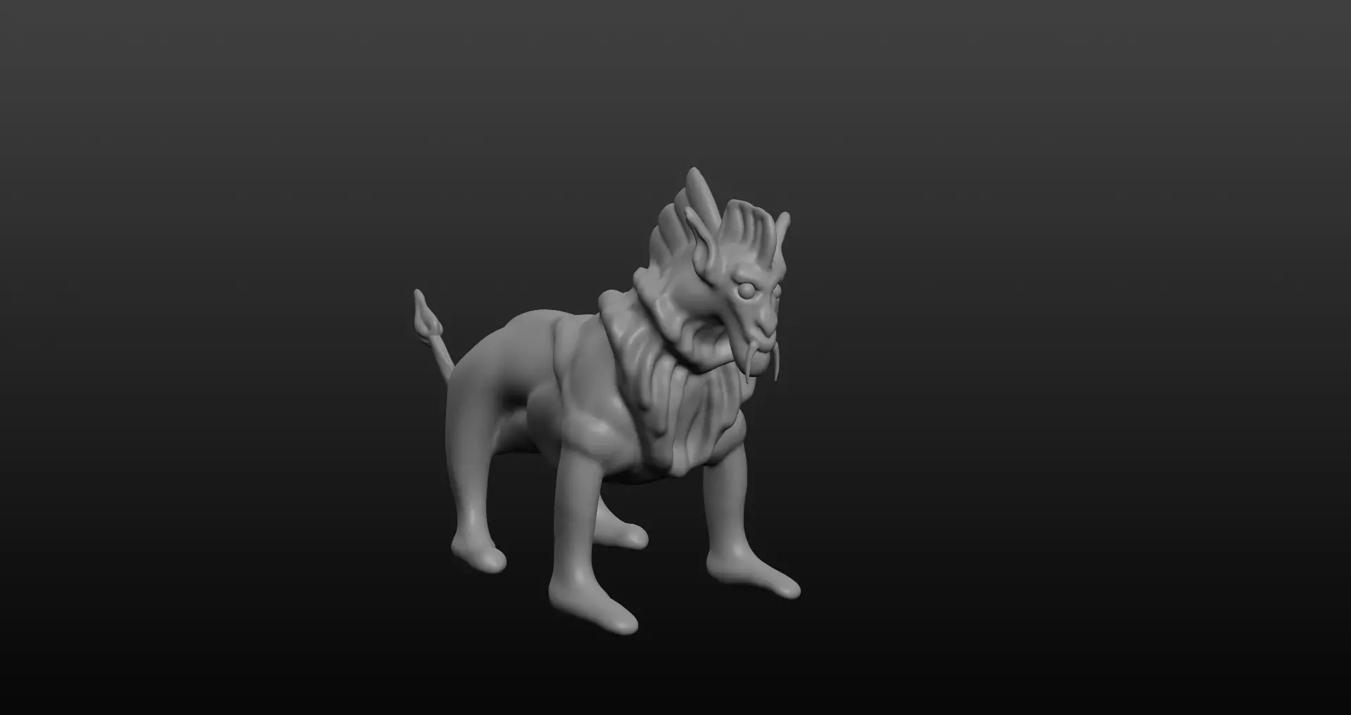 Tiger dog Low-poly 3D model