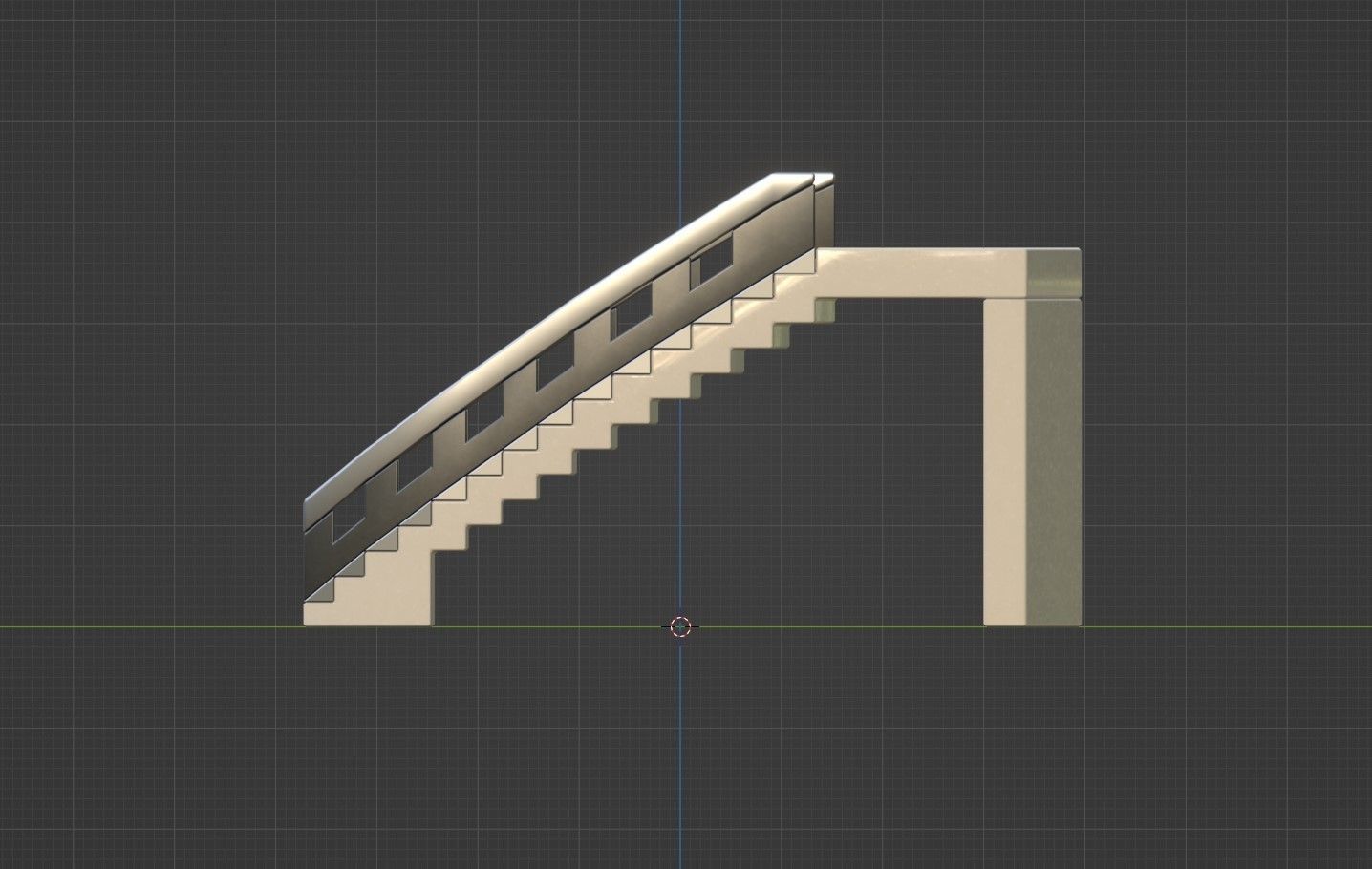 Stairs Low-poly 3D model_5