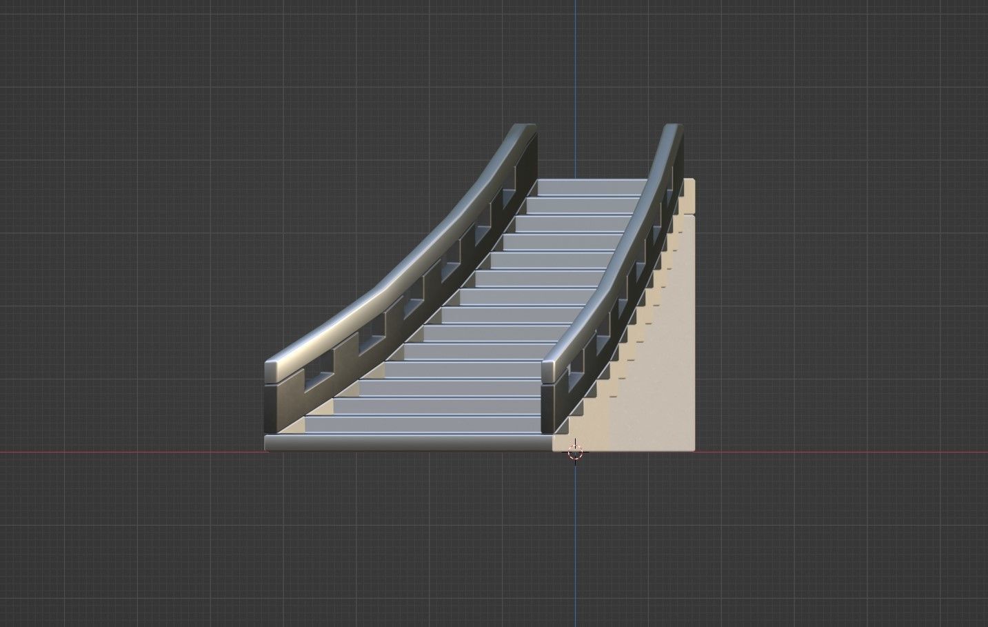 Stairs Low-poly 3D model_4